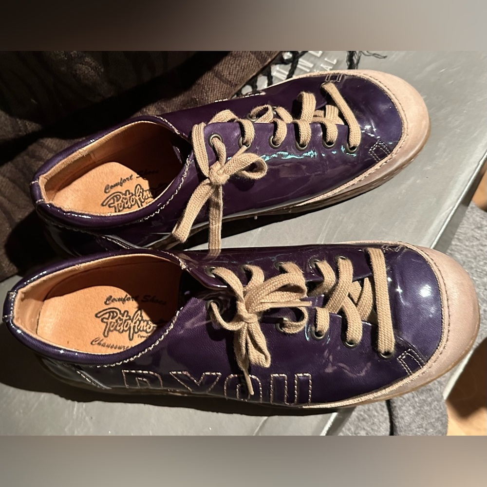 Portofino D-YOU Lace-Up Blue Patent Leather Sneaker
